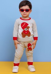 تصویر بلوز شلوار پسرانه با طرح خرس کلاه کج 