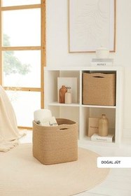 تصویر سبد نود ذخیره سازی پنبه ای سازمان دهنده لباس های لباسشویی جوت Ocean Home Textile 