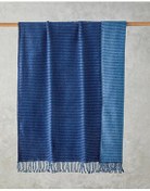 تصویر پتوی یک نفره پتو تلویزیون پنبه ای وافل ساده آبی English Home 