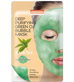 تصویر ماسک حبابی سبز با خاصیت پاک‌کنندگی عمیق - ۲۵ گرم برند purederm Deep Purifying Green Bubble Mask 25grams