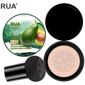 تصویر کوشن صورت روآ مدل آووکادو وزن 15 گرم RUA AIR CUSHION CREAM بژ طبیعی کرم پودر بژ طبیعی