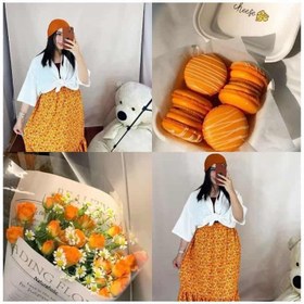 تصویر دامن پفکی گل گلی 