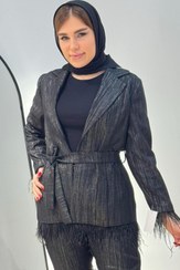 تصویر کت و شلوار مجلسی شاین دار ریش ریش سایز ۹۰ 