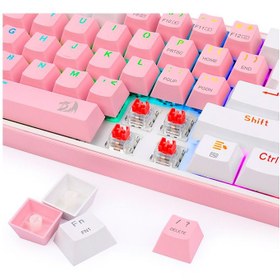 تصویر کیبورد گیمینگ ردراگون مدل K616 FIZZ Pro White & Pink ا Redragon K616 FIZZ Pro White & Pink Gaming Keyboard Redragon K616 FIZZ Pro White & Pink Gaming Keyboard
