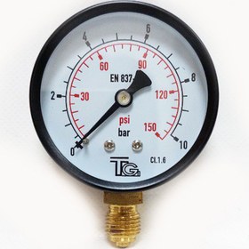 تصویر مانومتر صفحه ۶سانتی عمودی ۰تا ۱۰بار TG 