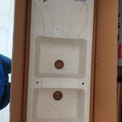 تصویر سینک ظرفشویی گرانیتی توکار ۲ لگن ترکیه ای سایز ۱۱۵ در ۵۰ - لگن چپ / مشکی رگه طلایی 