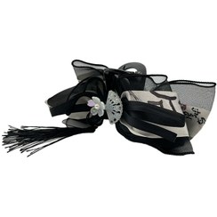 تصویر کلیپس پارچه ای مشکی سفید 