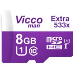 تصویر کارت حافظه microSDHC ویکومن 533X ظرفیت 8 گیگابایت ا Vicco man MicroSD U1 533X 8G Vicco man MicroSD U1 533X 8G