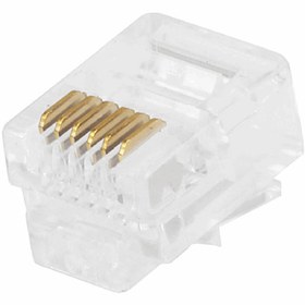 تصویر سوکت تلفن 6 سیم مدل RG11 بسته 100 عددی RJ12 6p4c Connector