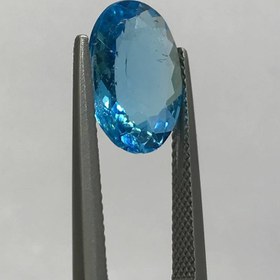 تصویر نگین توپاز آبی سوییسی اصل سایز 10*14 