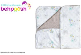 تصویر پتو دورپیچ کلاه دار چهارگوش طرح Family Love رزبرن RoseBorn quadrilateral Blanket code:25502