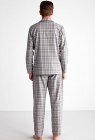 تصویر پیژامه و لباس خواب مردانه خاکستری یو اس پولو | USPOLO-2024-Kış-E24 اورجینال 