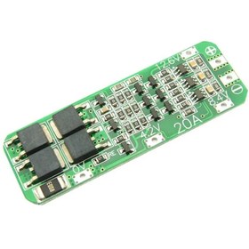 تصویر ماژول محافظ شارژ و دشارژ باتری لیتیومی ۳ سل ۲۰ آمپر 