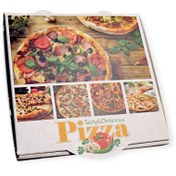 تصویر جعبه پیتزا ۲۰ سانتی درجه یک رنگی بسته ۱۰۰ عددی