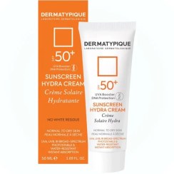 تصویر کرم ضد آفتاب درماتیپیک بی رنگ مدل Hydra با SPF +50 مناسب پوست خشک و نرمال حجم 50 میلی لیتر 