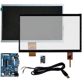 تصویر LCD و تاچ اسکرین خازنی 10.1 اینچ به همراه برد درایور LCD 