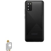تصویر درب پشت گوشی سامسونگ مدل A02s رنگ مشکی، سفید و آبی 