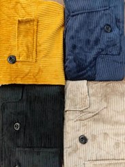 تصویر کت یقه آمریکایی کبریتی حوله ای جلو باز 