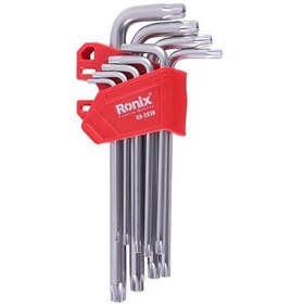 تصویر آلن ستاره ای بلند RH-2036 رونیکس (مگنتی 9 عددی) hexagon-socket-key-RH-2036-9pcs-ronix