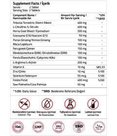 تصویر قرص Tribulus + L-arginine + Maca برند Validus - بسته ۶۰ عددی 