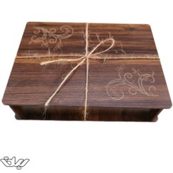 تصویر جعبه هدیه چوبی مناسب دفتر سایز کوچک 