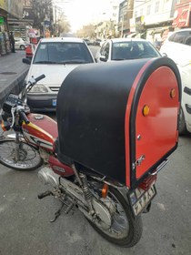 تصویر باکس پیک موتوری مدل طاق بسطان - رنگ بندی motorcycle box Taghe Bostan