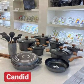 تصویر سرویس قابلمه ۲۳ پارچه تیتانیوم کاندید مدل سزار Candid 23 Pcs Titanium Pot Service Cesar Model