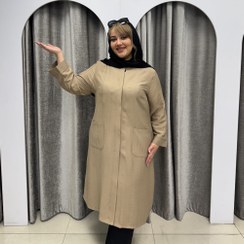 تصویر مانتو بلند بابوس جیب نیش کد :112 
