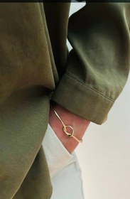 تصویر بنگل و النگوی وارداتی زنانه طرح Knot gold رنگ طلایی 