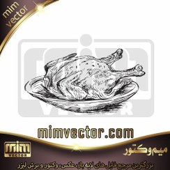 تصویر وکتور مرغ پخته 1 