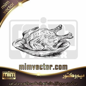 تصویر وکتور مرغ پخته 1 