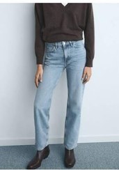 تصویر MANGO شلوار جین وسط کمر راست ماتیلدا MANGO Matilda düz kesim orta bel jean pantolon