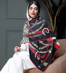 تصویر روسری مجلسی ابریشم توییل قواره بزرگ 2752 