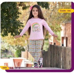 تصویر بلوز شلوار دخترانه طرح رنگین کمان کد 940 Blouse pants for girls 948