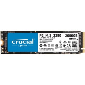 تصویر حافظه SSD کروشیال P2 NVMe PCIe M.2 ظرفیت Crucial P2 1TB NVMe PCIe M.2 SSD Drive