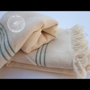 تصویر حوله دست‌بافت پنبه‌ای طرح مینیمال – سایز دست و صورت پنبه ناز 