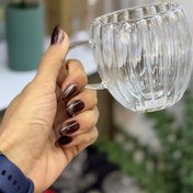 تصویر ماگ پیرکس دوجداره راه راه Double-walled striped Pyrex mug