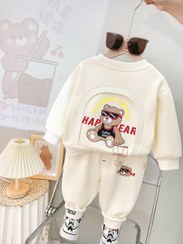 تصویر ست دوتیکه بچگانه وارداتی سایز ۱ تا ۵ سال رنگ سفید و سبز 