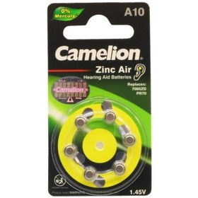 تصویر باتری سمعک کملیون شماره A10 بسته 6 عددی Camelion Hearing Aid Batteries No A10 6 pcs