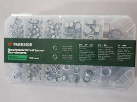 تصویر مجموعه مهره شش گوش (165 عدد) Washer assortment PARKSIDE® small iron assortment