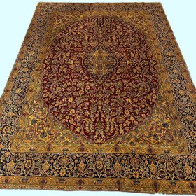 تصویر فرش دستباف 12متری تمام پشم آنتیک کرمان تمام پشم طلاشور کد0300016 Handmade 12m full wool antique carpet,Kermanian design,Goldwashed,code 0300016