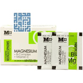 تصویر ساشه منیزیم و ب کمپلکس و ویتامین C ام پلاس 30 عدد M Plus Magnesium B Complex Vitamin C 30 Sachets