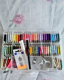 تصویر پک نخ و لوازم گلدوزی لاکچری باکس 