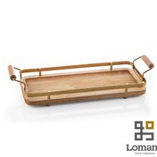 تصویر سینی چوبی مستطیل فریم طلایی کد ۳۵۲-۱۰۳-۱۰۴ 