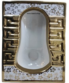 تصویر توالت کوتینگ طلایی طرح دار 