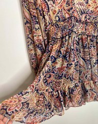تصویر پیراهن مهمانی کوتاه حریر طرحدار زارا Zara کد D538-1 - S Zara Floral Chiffon Short Party Dress D538-1