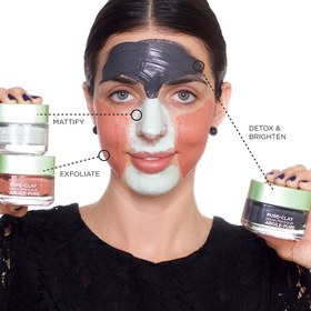 تصویر ماسک سم زدای صورت لورال مدل Pure Clay ا Loreal Pure Clay Detoxify Face Mask Loreal Pure Clay Detoxify Face Mask