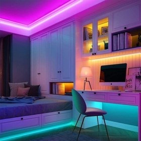 تصویر ریسه هوشمند RGB با ریموت کنترل و برنامه موبایل 5 متری 5M LED MOOD LIGHTS 