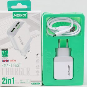 تصویر شارژر دیواری مودم کت مدل MTC-001 به همراه کابل تبدیل microUSB MTC-001