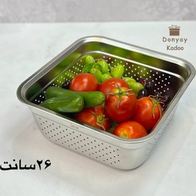 تصویر آبکش مربع استیل یونیک 